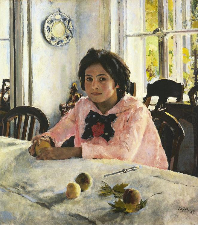 Girl with Peaches (nn02), Valentin Aleksandrovich Serov